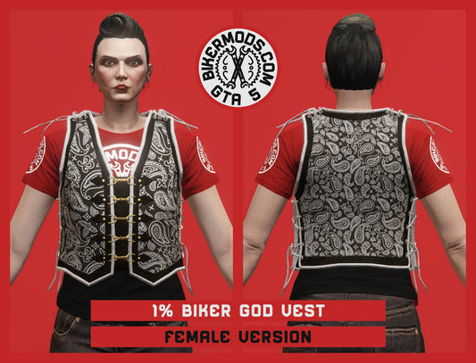 1% Biker God Vest (Female) Bandana Pattern