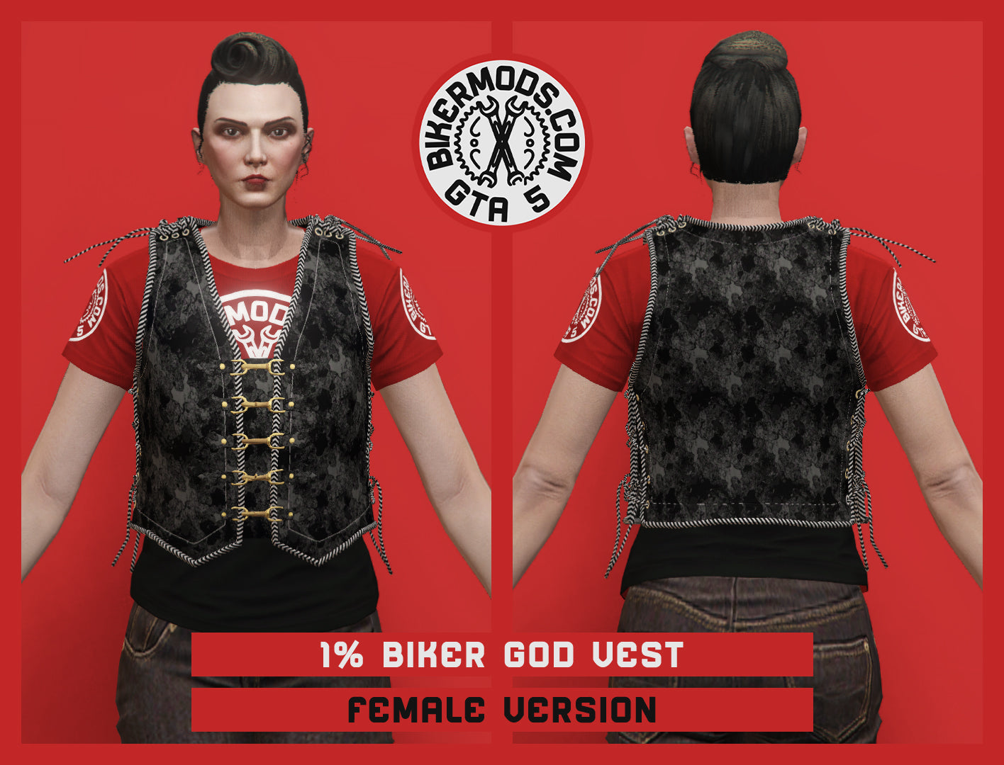 1% Biker God Vest (Female) Black
