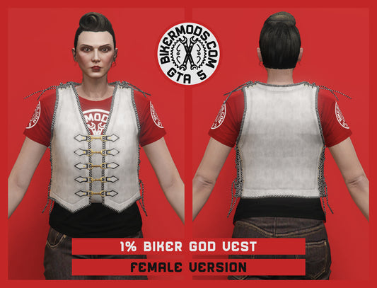 1% Biker God Vest (Female) White