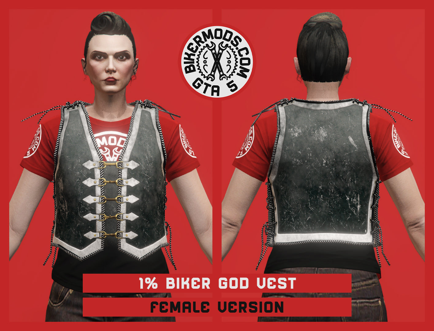 1% Biker God Vest (Female) Worn