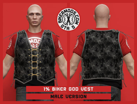 1% Biker God Vest (Male) Black
