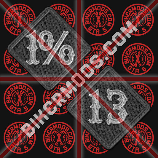 1% and 13 Patch Set (Black)