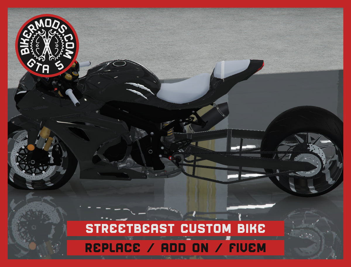 Streetbeast Custom Bike (Replace / Add On / FiveM) 363k Poly
