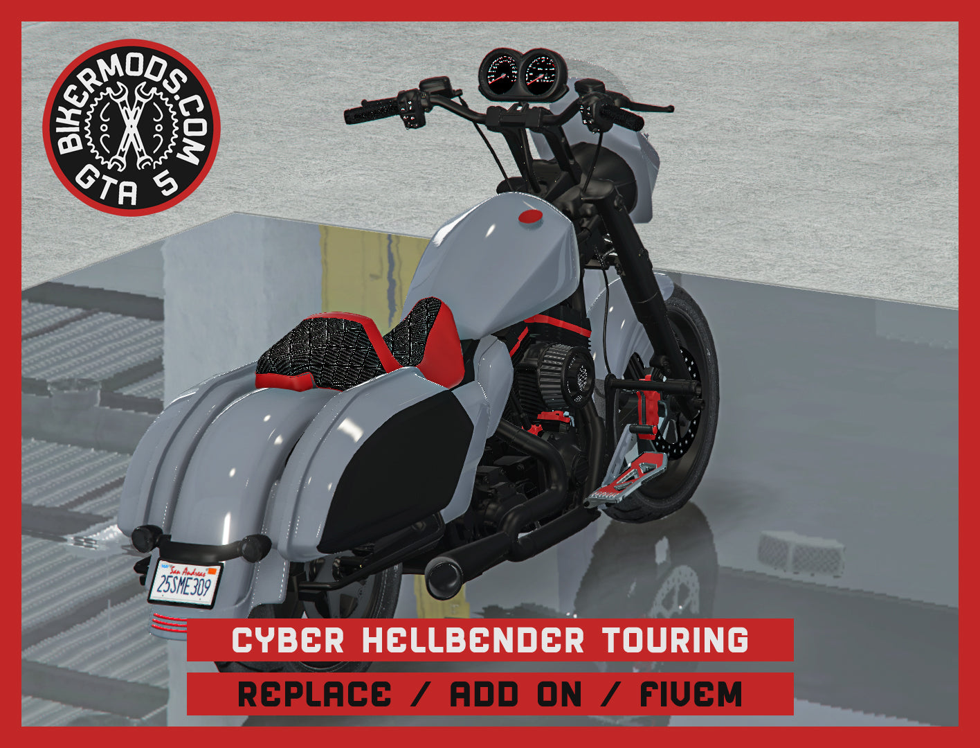 Cyber Hellbender Touring (Replace / Add On / FiveM) Animated RGB Lights 305k Poly