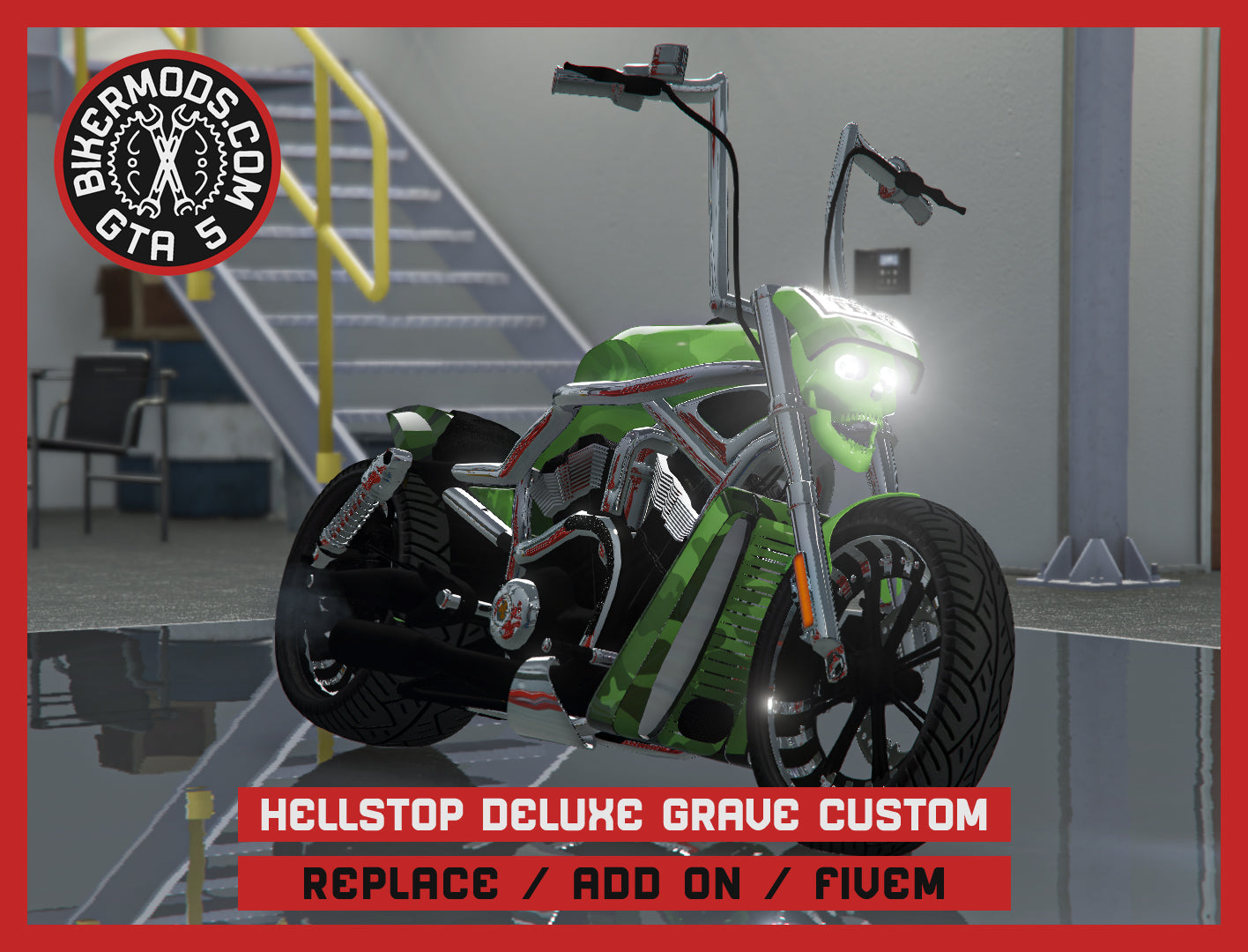 Hellstop Deluxe Grave Custom Bike (Replace / Add On / FiveM) 189k Poly