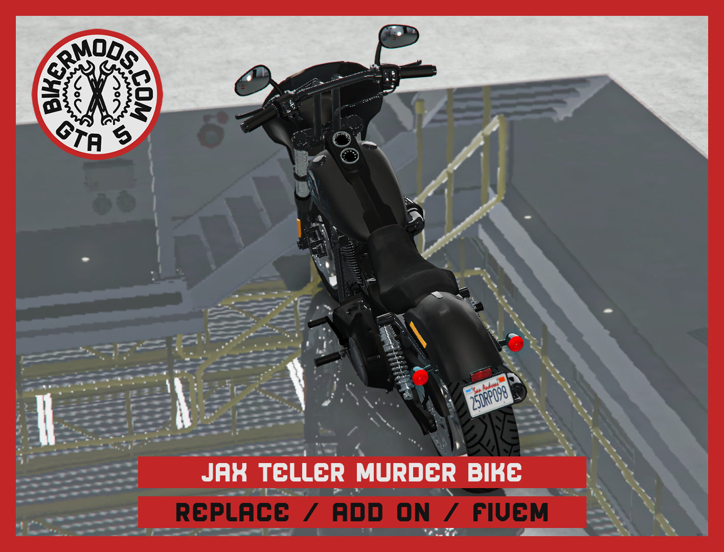 Jax Teller Style Murder Bike Sons of Anarchy SOA (Replace / Add On / FiveM) 213k Poly