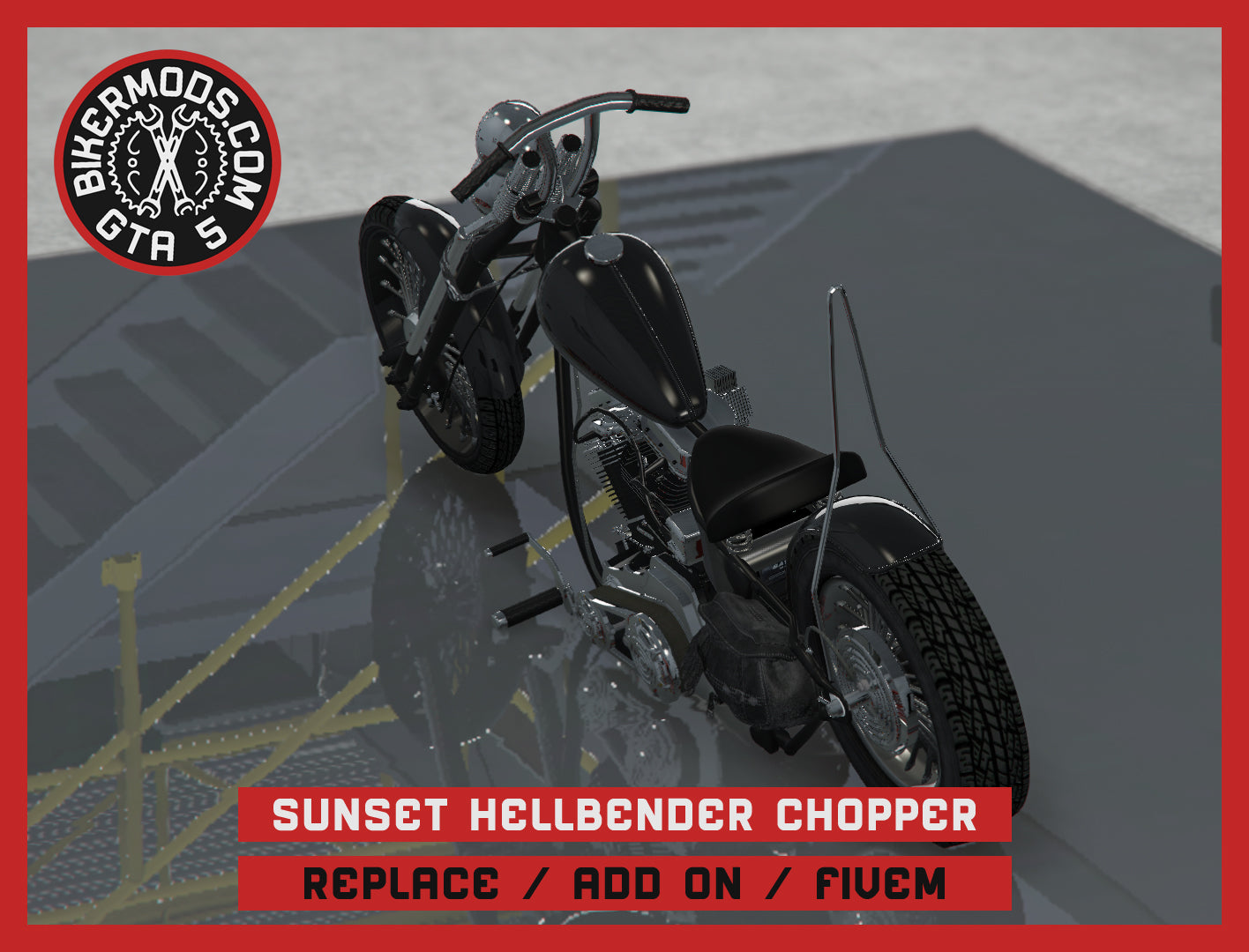 Sunset Hellbender Chopper (Replace / Add On / FiveM) 285k Poly