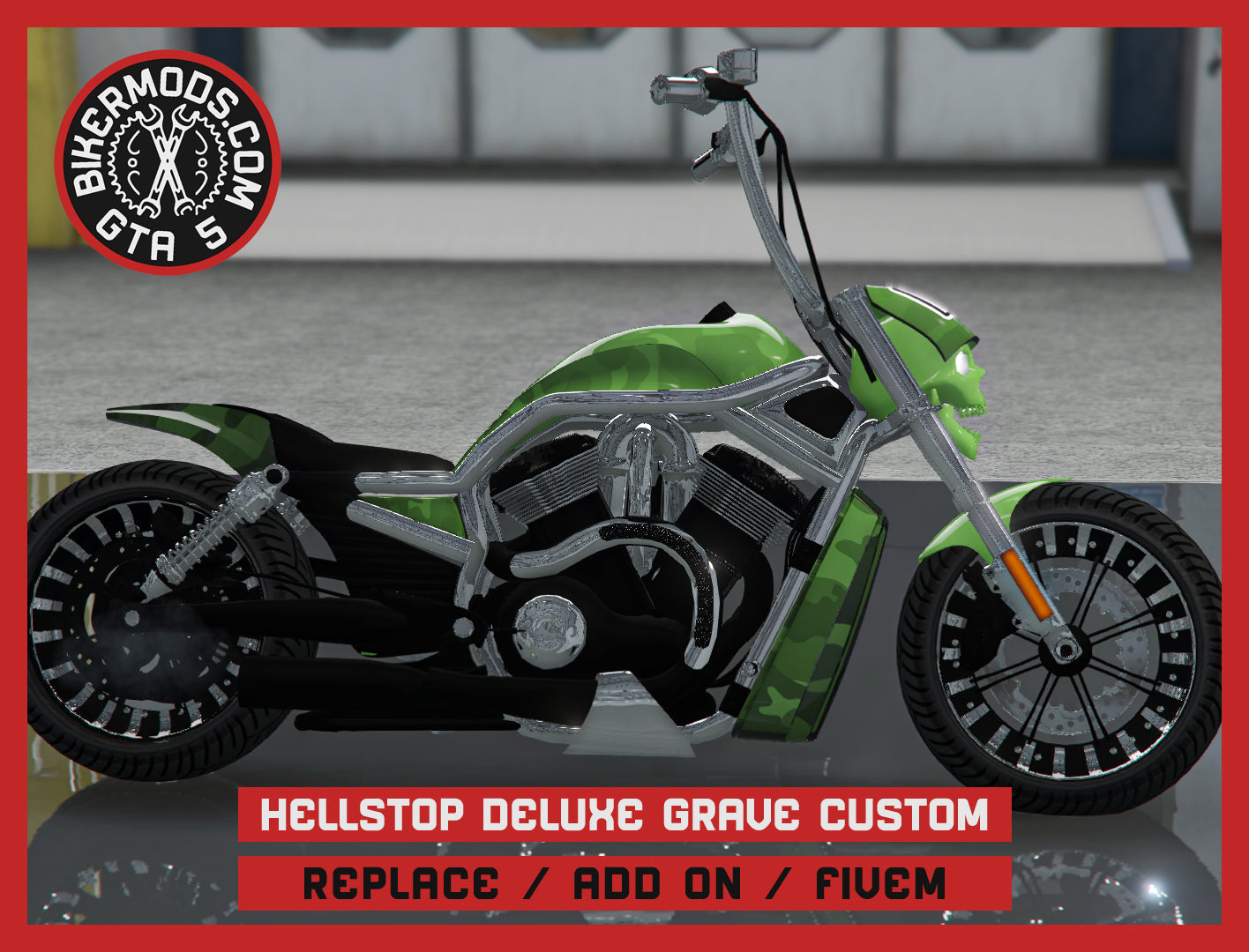 Hellstop Deluxe Grave Custom Bike (Replace / Add On / FiveM) 189k Poly
