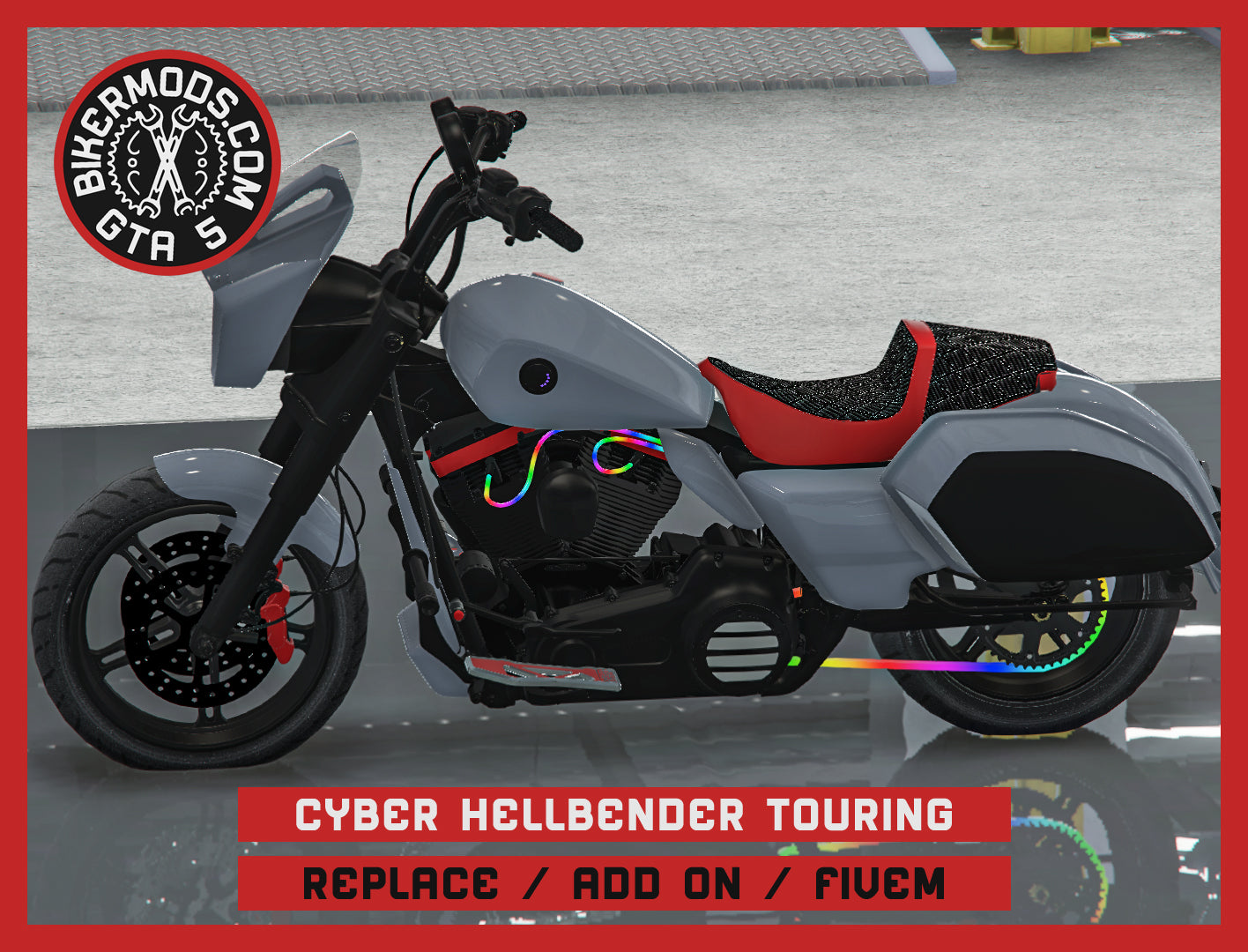 Cyber Hellbender Touring (Replace / Add On / FiveM) Animated RGB Lights 305k Poly