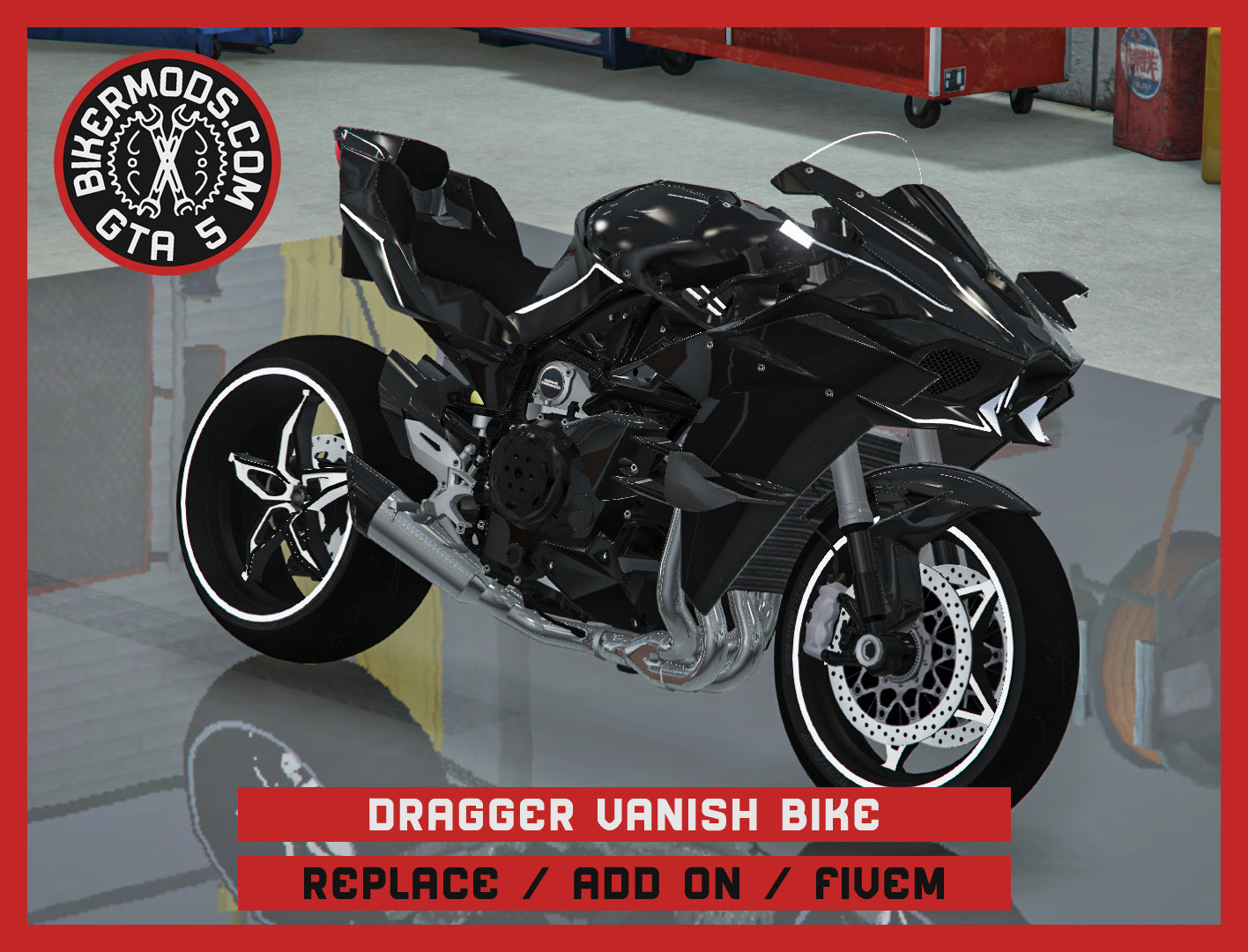 Dragger Vanish Bike (Replace / Add On / FiveM) 195k Poly