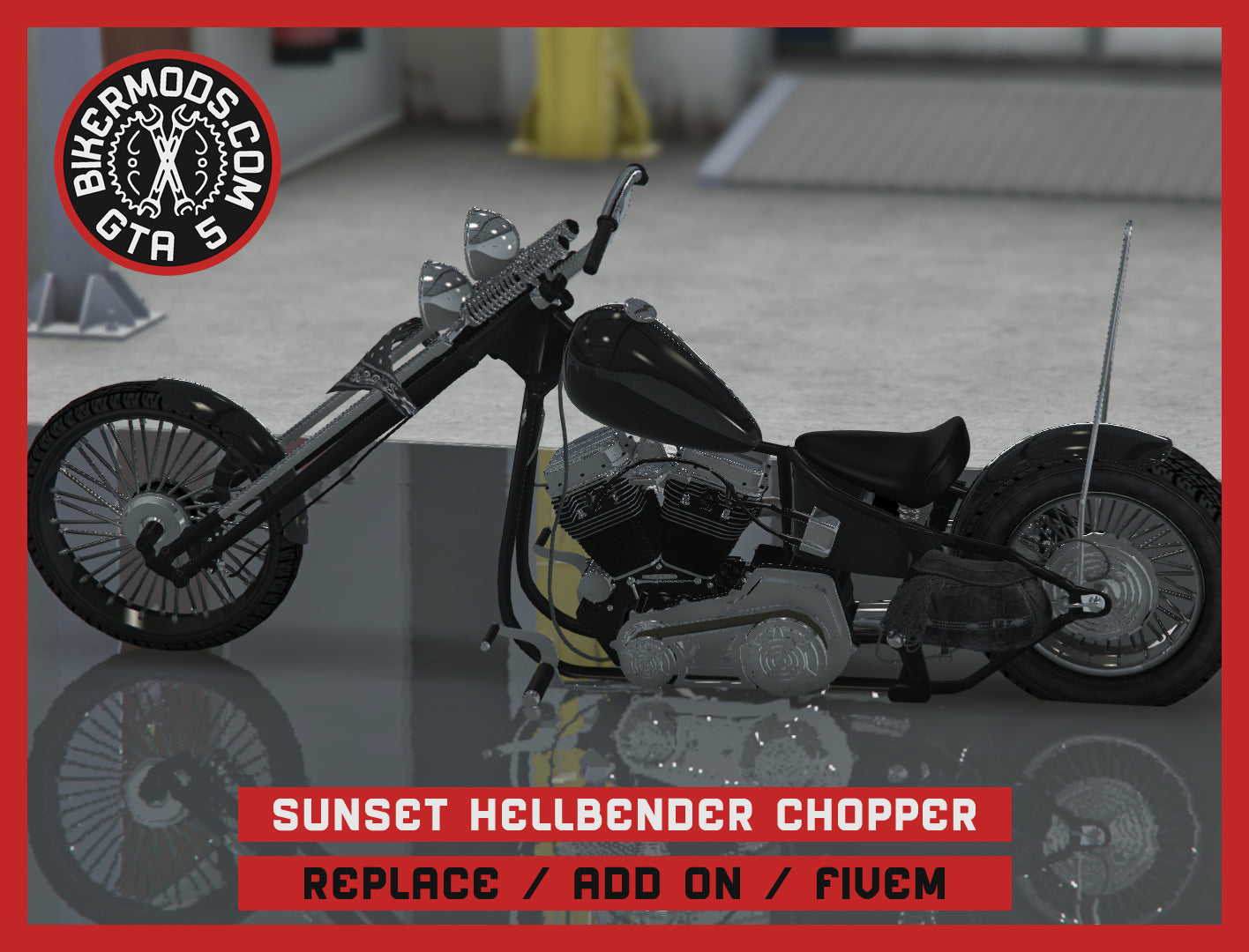 Sunset Hellbender Chopper (Replace / Add On / FiveM) 285k Poly