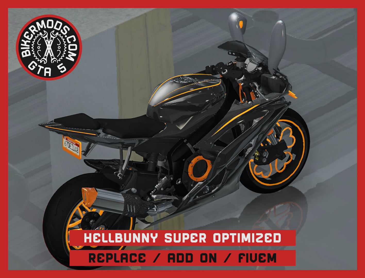 Custom Hellbunny Bike Super Optimized (Replace / Add On / FiveM) 156k Poly