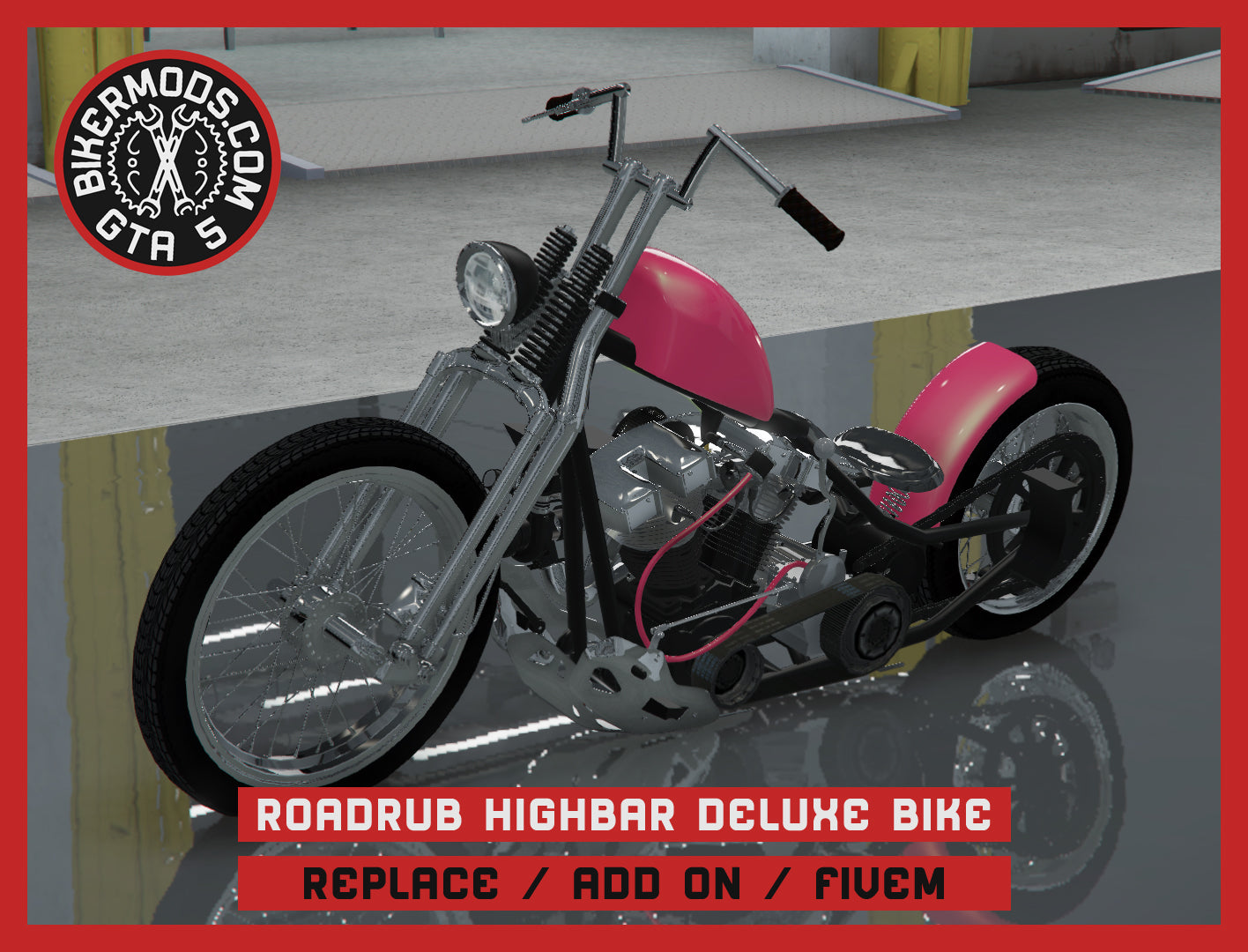 Roadrub Highbar Deluxe Chopper (Replace / Add On / FiveM) 398k Poly