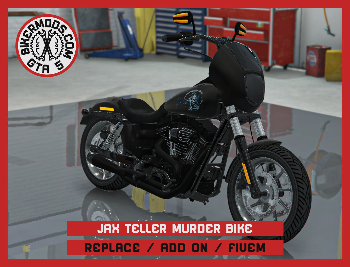 Jax Teller Style Murder Bike Sons of Anarchy SOA (Replace / Add On / FiveM) 213k Poly