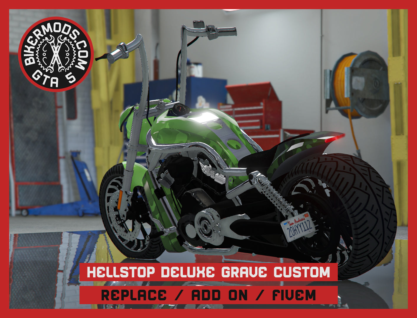 Hellstop Deluxe Grave Custom Bike (Replace / Add On / FiveM) 189k Poly