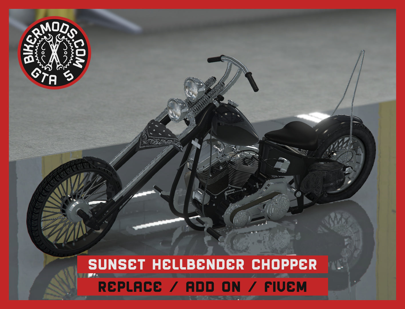 Sunset Hellbender Chopper (Replace / Add On / FiveM) 285k Poly