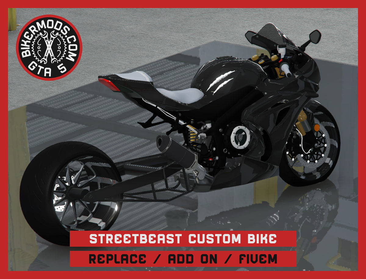 Streetbeast Custom Bike (Replace / Add On / FiveM) 363k Poly