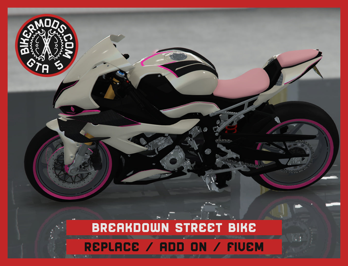 Breakdown Racer Street Bike (Replace / Add-On / FiveM) 242k Poly