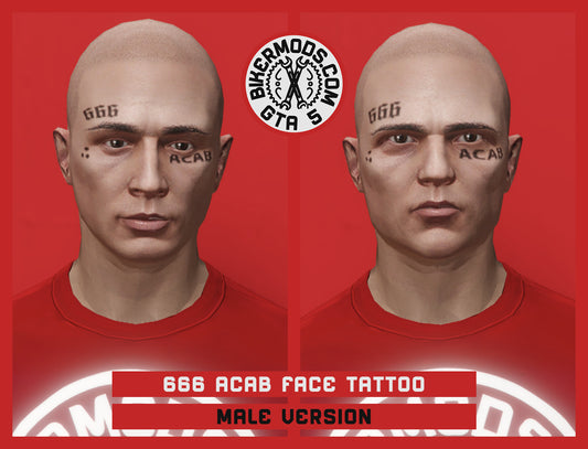 666 ACAB Face Tattoo