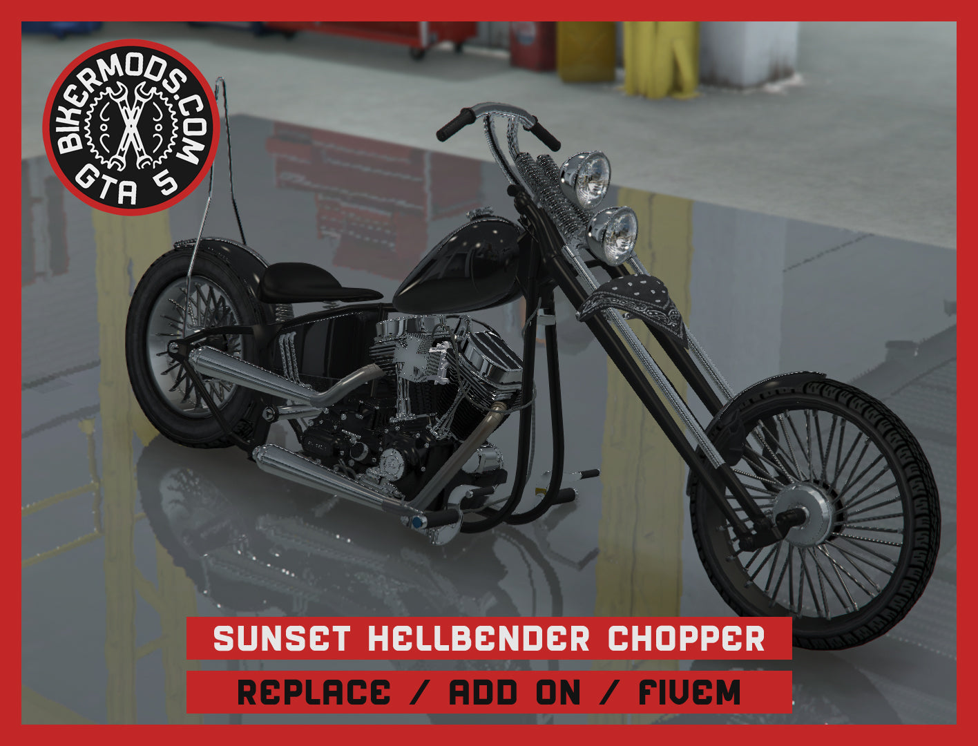 Sunset Hellbender Chopper (Replace / Add On / FiveM) 285k Poly