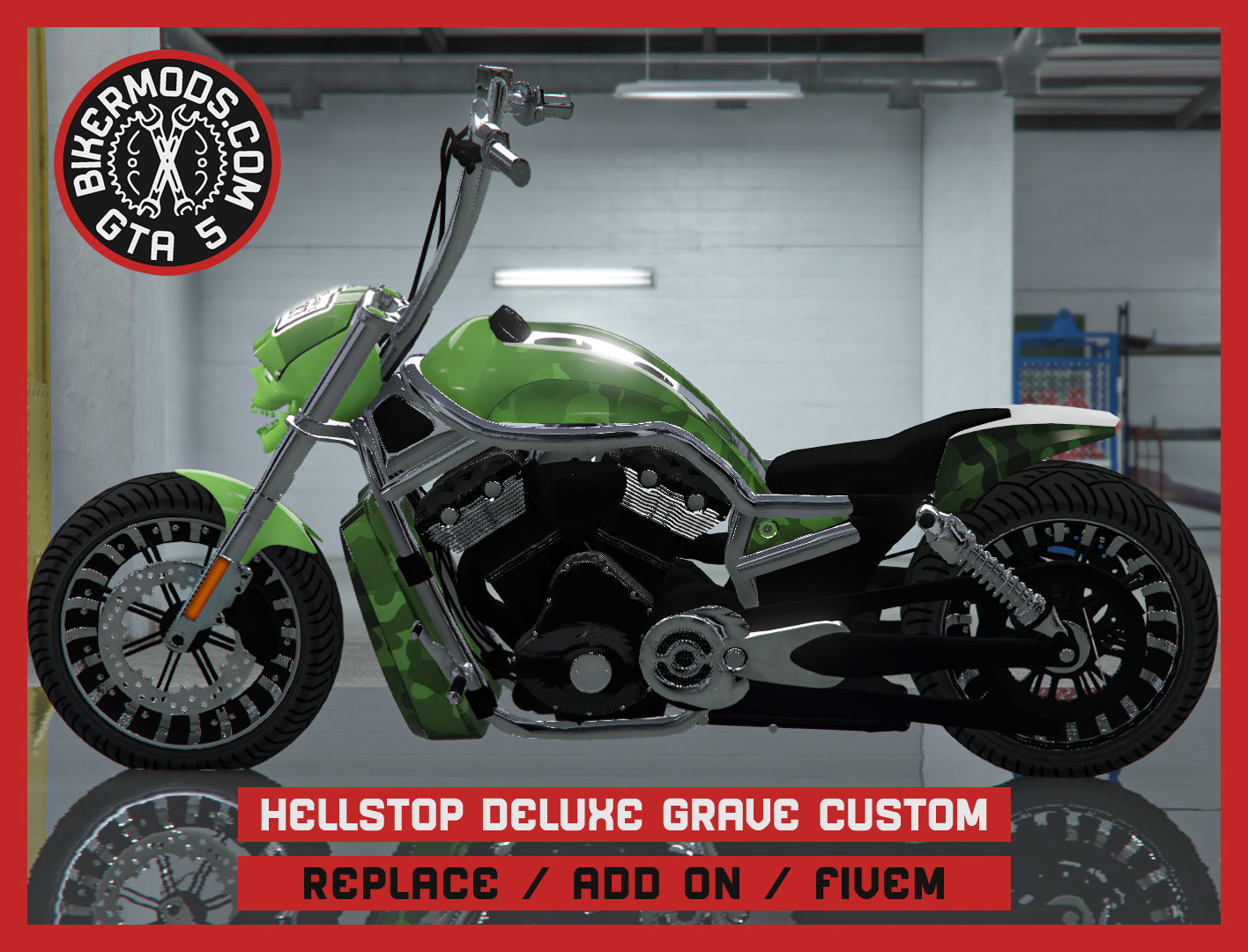 Hellstop Deluxe Grave Custom Bike (Replace / Add On / FiveM) 189k Poly