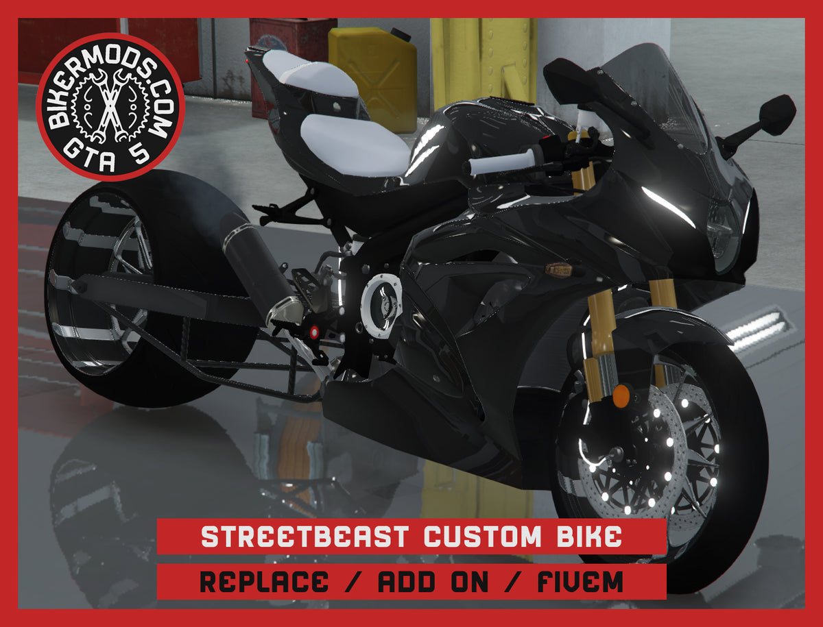 Streetbeast Custom Bike (Replace / Add On / FiveM) 363k Poly