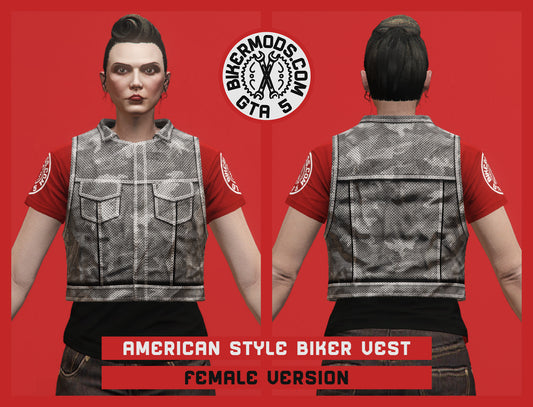 American Style Biker Vest (Female) Urban Camo