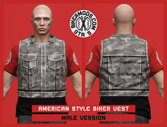 American Style Biker Vest (Male) Urban Camo