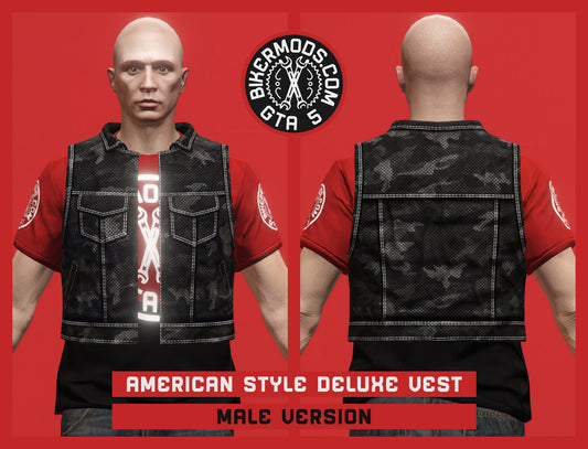 American Style Deluxe Biker Vest (Male) Open Style
