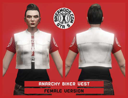 Anarchy Biker Vest (Female) White Shorty Style