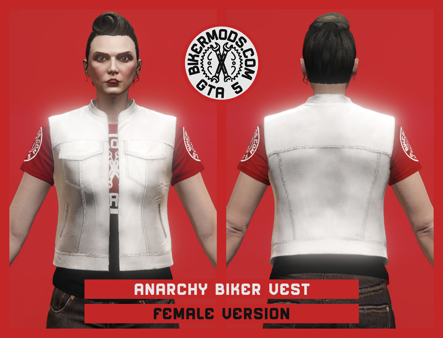 Anarchy Biker Vest (Female) White Style