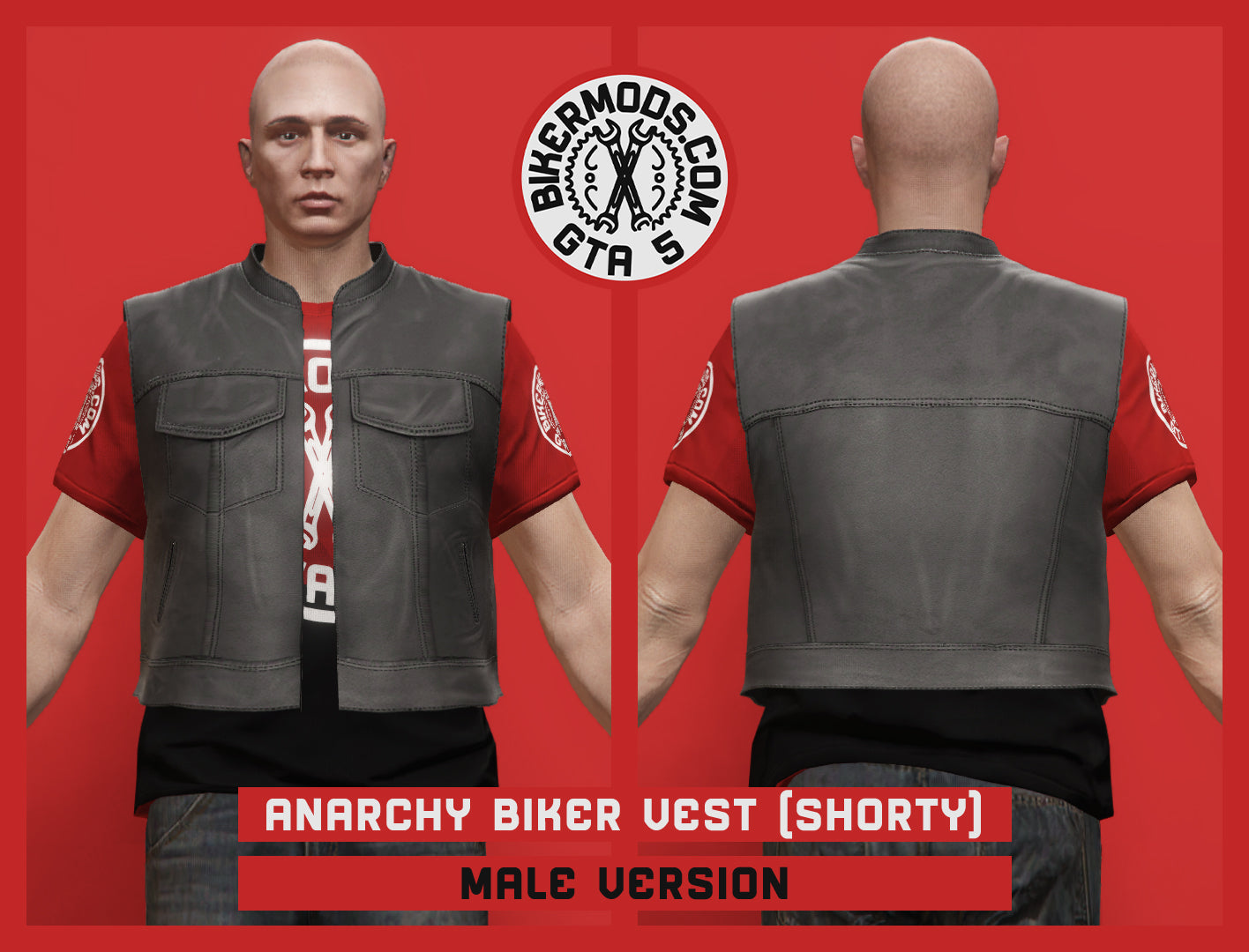 Anarchy Biker Vest (Male) Shorty Style