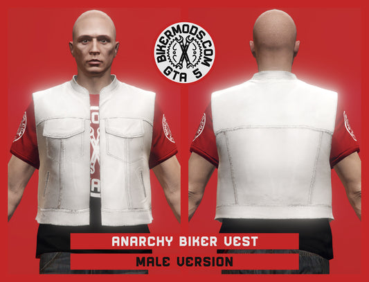 Anarchy Biker Vest (Male) White Shorty Style