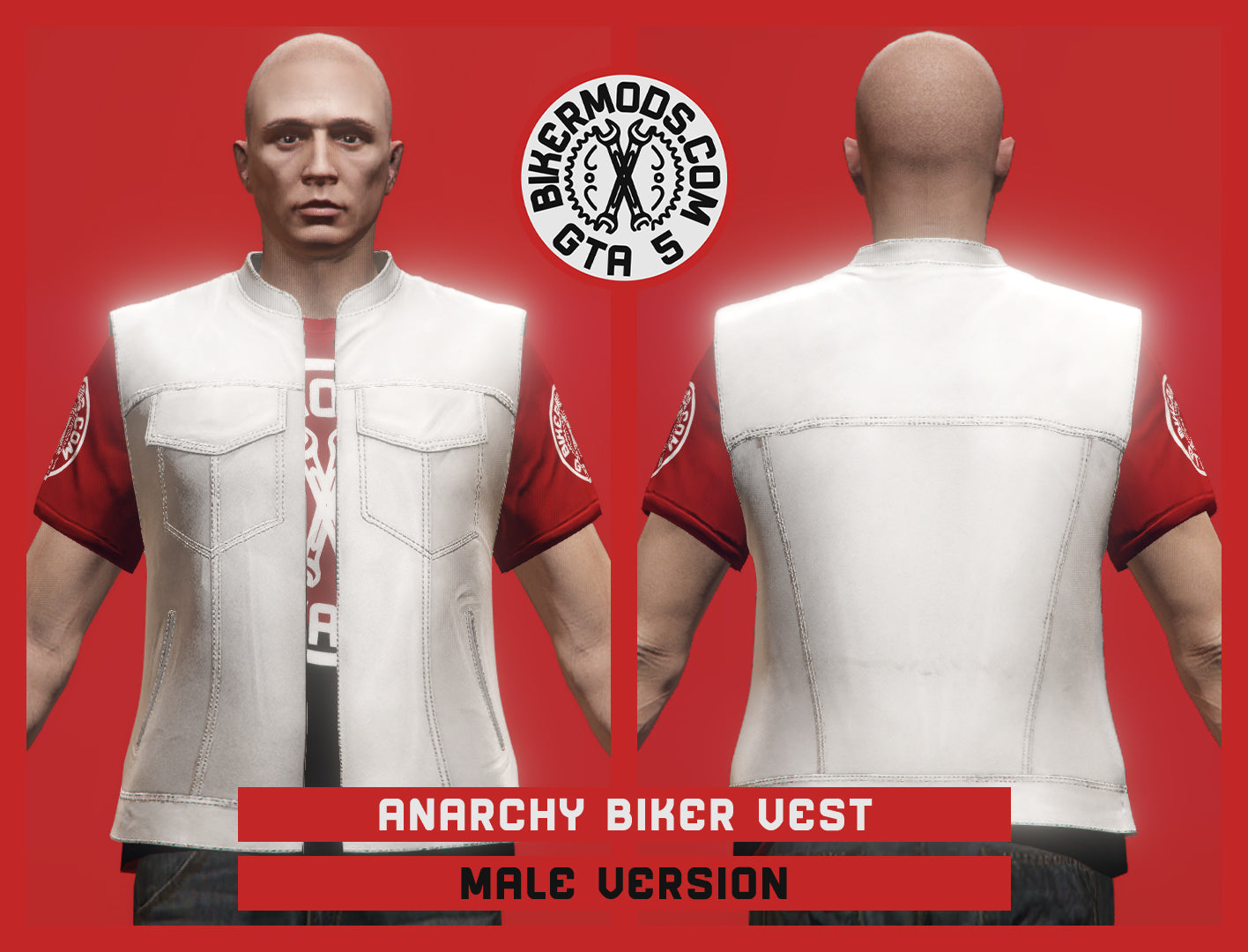 Anarchy Biker Vest (Male) White Style