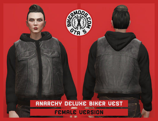 Anarchy Deluxe Biker Vest (Female) Pullover Hoodie Fit