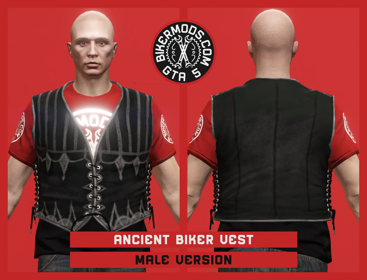 Ancient Biker Vest (Male) Stealth Style