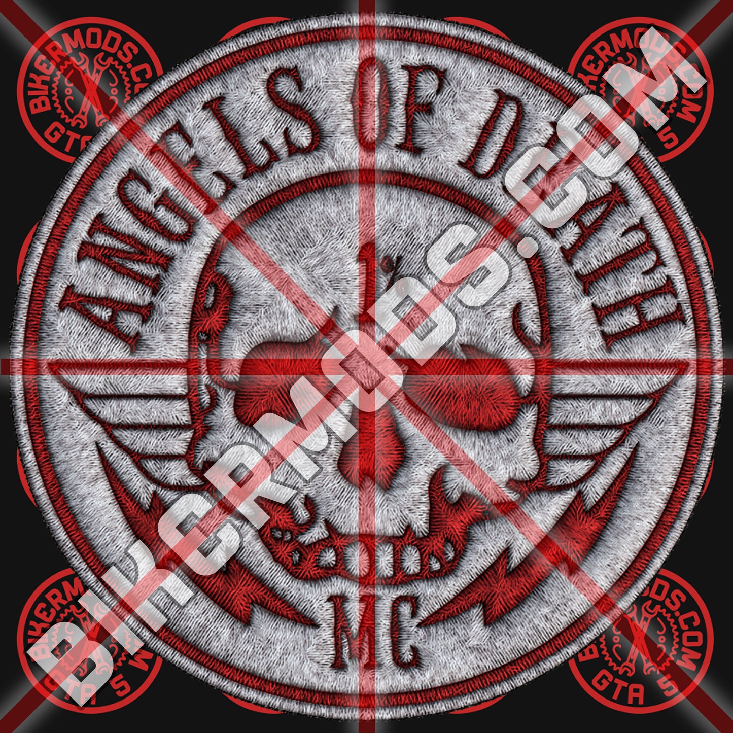 Angels of Death MC (Circle Patch) White and Red Style