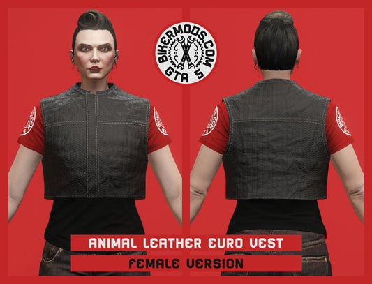 Animal Leather Euro Shorty Dark Style Vest (Female)