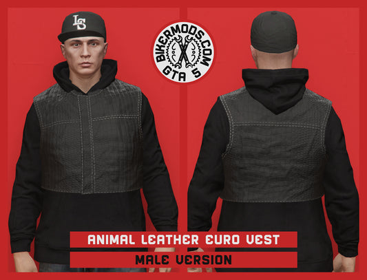 Animal Leather Euro Shorty Dark Style Vest (Male) Hoodie Fit