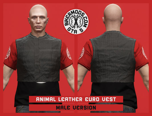 Animal Leather Euro Shorty Style Vest (Male) Dark Style