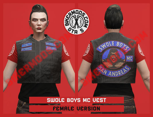 Animal Leather Euro Vest (Female) Swole Boys MC Style