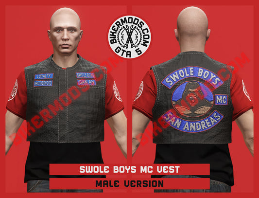 Animal Leather Euro Vest (Male) Swole Boys MC Style
