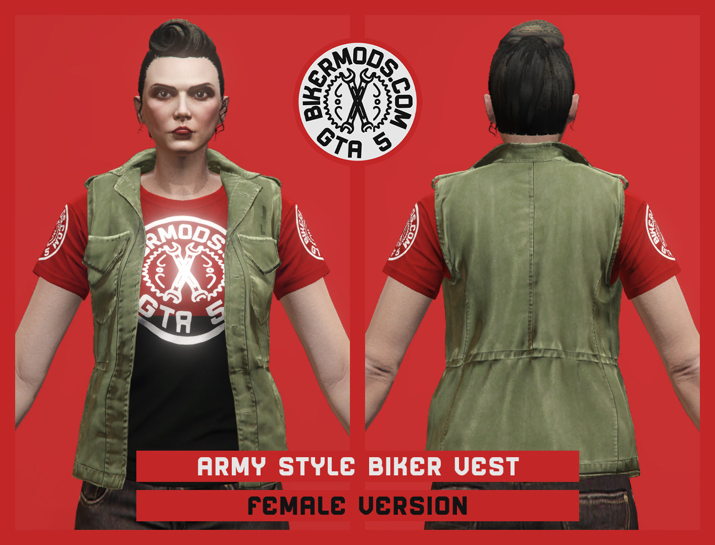 Army Style Biker Vest (Female)