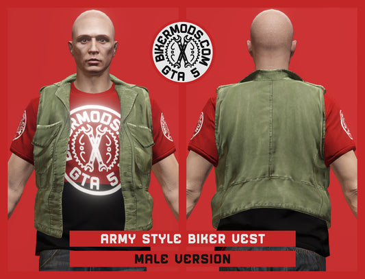 Army Style Biker Vest (Male)