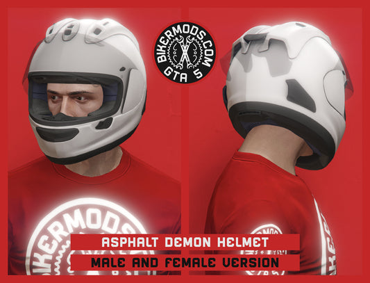 Asphalt Demon Biker Full Face Helmet (Open Transparent Visor)