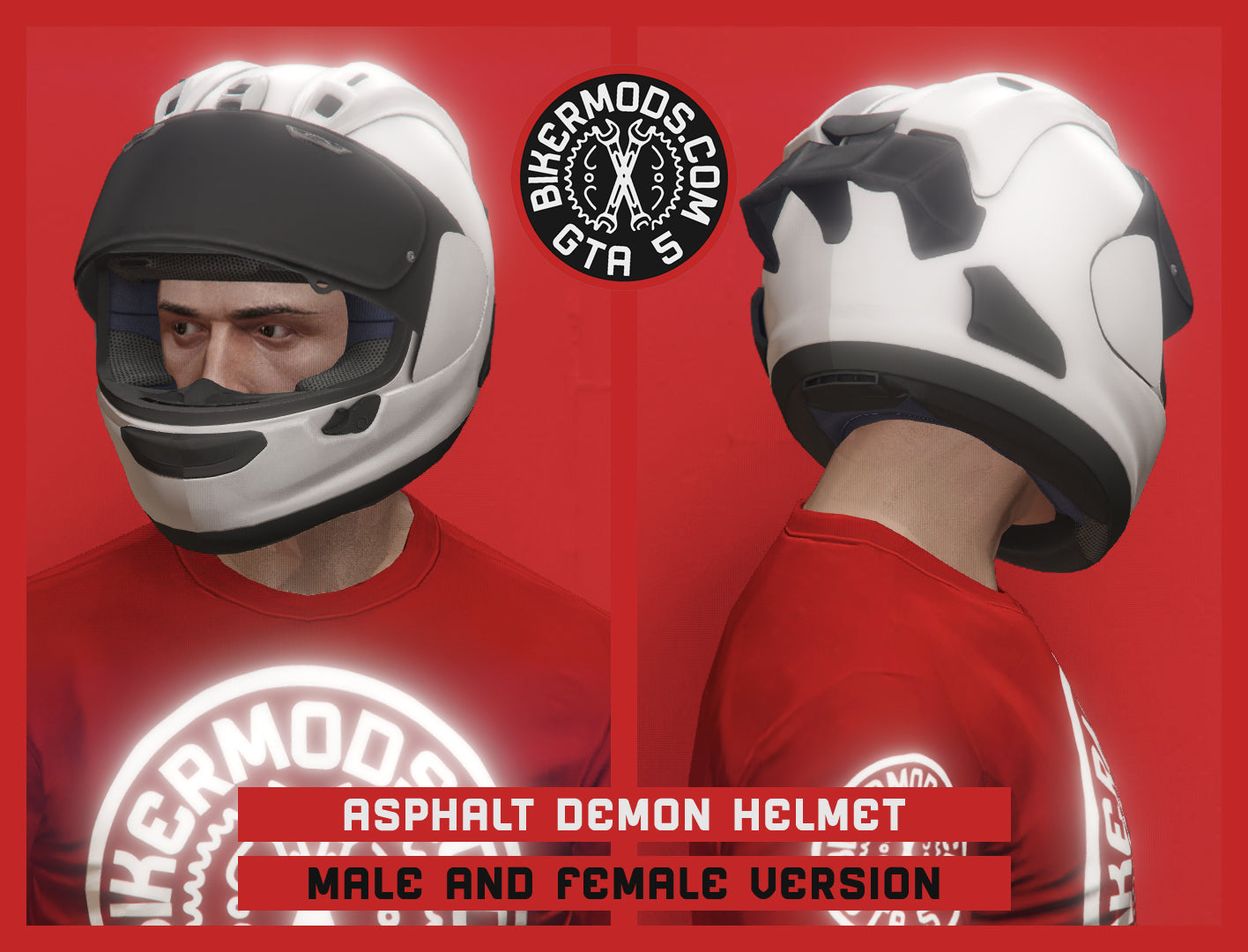 Asphalt Demon Biker Full Face Helmet (Open Visor)