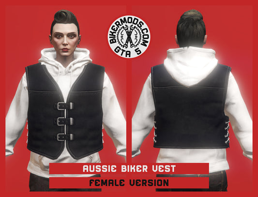 Aussie Biker Vest (Female) Hoodie Fit