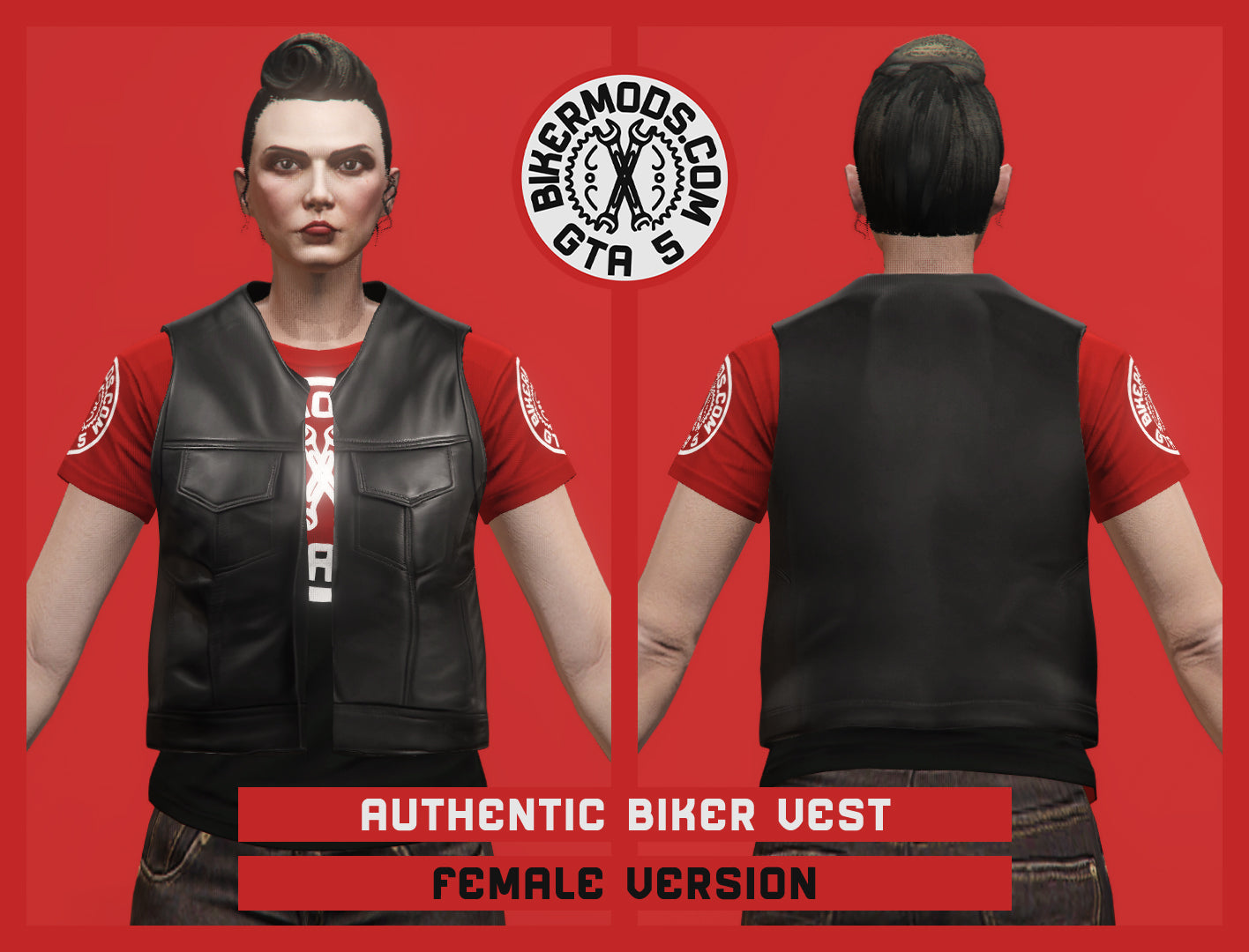 Authentic Biker Vest (Female) Open Style