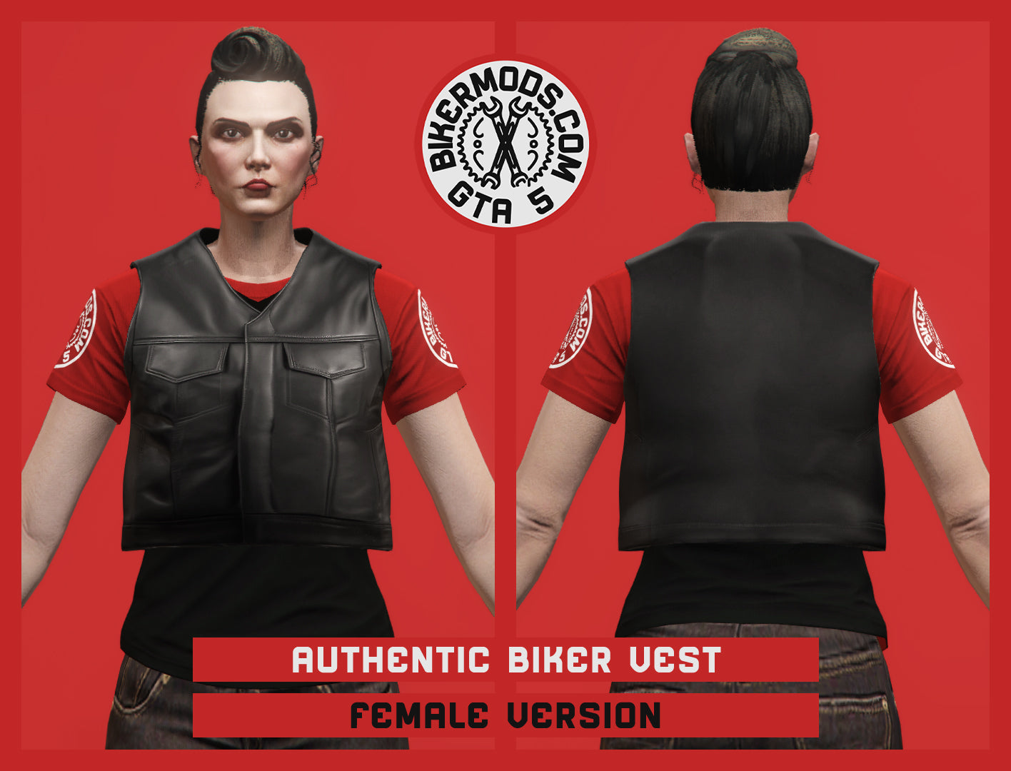 Authentic Biker Vest (Female) Shorty Style