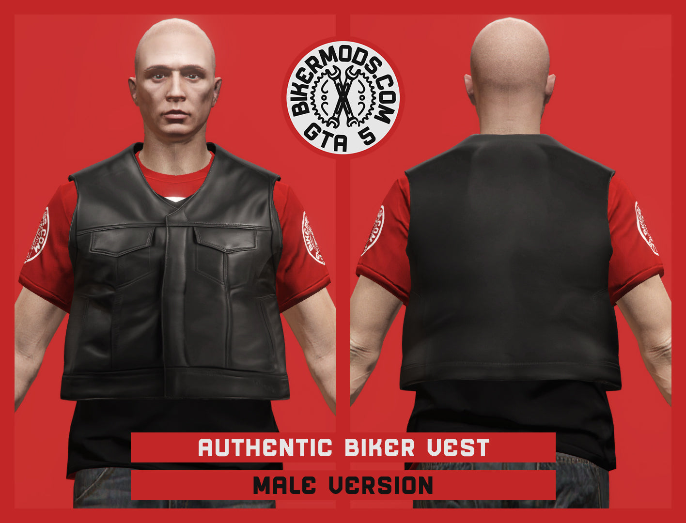 Authentic Biker Vest (Male) Shorty Style